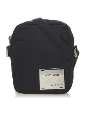 Fendi Vintage Black Nylon Crossbody Bag
