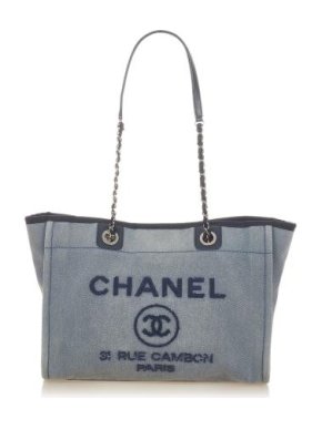 Chanel Blue Canvas Deauville Tote Bag