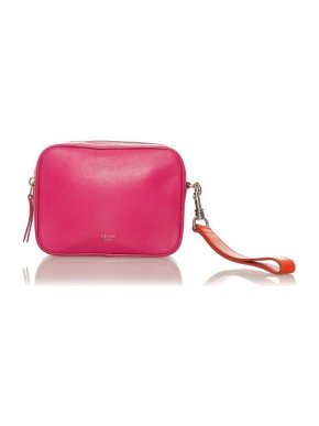 Celine Hot-Pink & Orange Small Leather Pouch