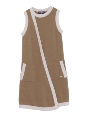 Chanel Camel & Ivory Knitted Tabard Dress