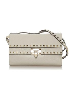 Valentino Rockstud Grey Leather Cross Body Bag