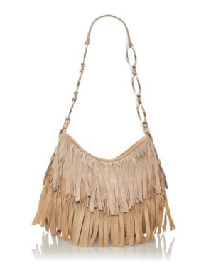 Yves Saint Laurent Beige Suede Fringed Bag