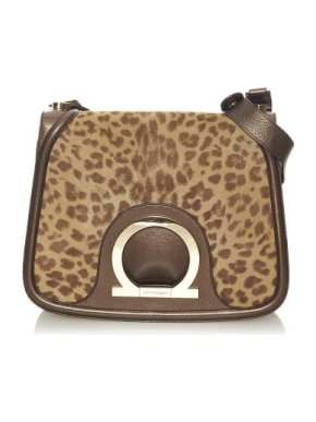 Salvatore Ferragamo Leopard Print Gancini Bag