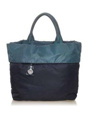 Prada Bicolour Blue Tessuto Nylon Reversible Bag