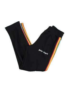 Palm Angels Black Rainbow Side Straps Track Pants