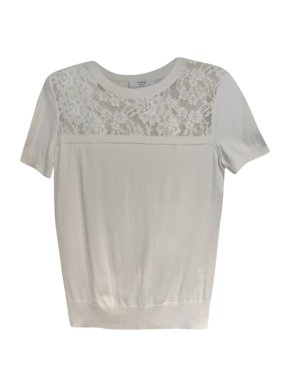 Erdem Ivory Fine Knit Silk Blend T-Shirt
