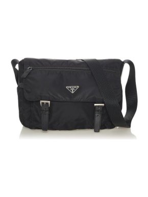 Prada Black Tessuto Nylon Messenger Bag