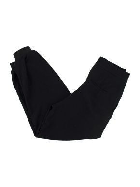 Tibi Black Crepe Cuffed Hem Trousers