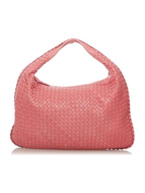 Bottega Veneta Pink Intrecciato Leather Hobo Bag