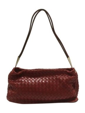 Bottega Veneta Vinage Burgundy Intrecciato Leather Bag