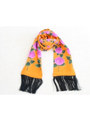 Gucci Orange Printed Silk Scarf