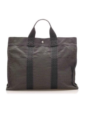 Hermes Vintage Grey Canvas Fourre Tout MM Bag