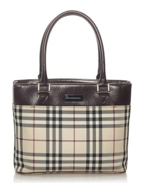 Burberry Vintage Honey House Check Canvas Bag