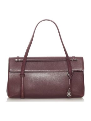 Cartier Vintage Burgundy Cabochon Leather Bag