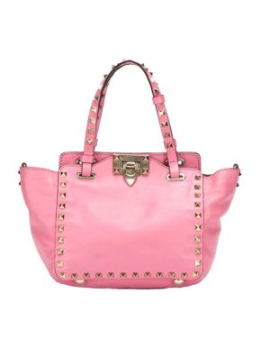 Valentino Garavani Pink Leather Mini Rockstud Tote Bag