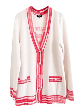 Chanel Deauville Biarritz Coral & Ecru Longline Cardigan