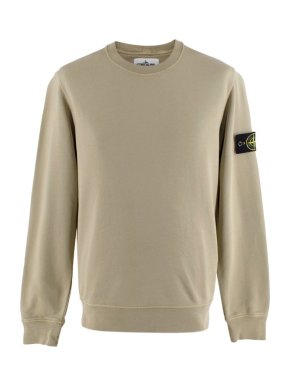Stone Island Washed Olive Green Jersey Sweatshirt