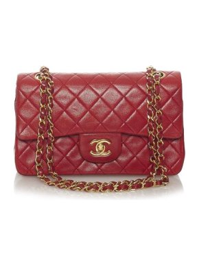 Chanel Vintage Red Small Lambskin Single Flap Bag