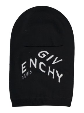 Givenchy Black Intarsia Wool Balaclava