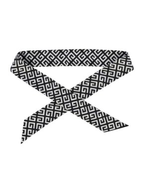 Givenchy Black & White Silk Printed Bandeau