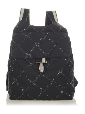 Chanel Black Nylon Old Travel Line Backpack