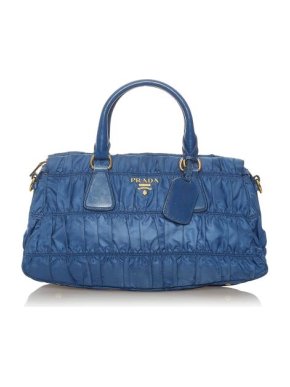 Prada Blue Tessuto Gaufre Nylon Bag