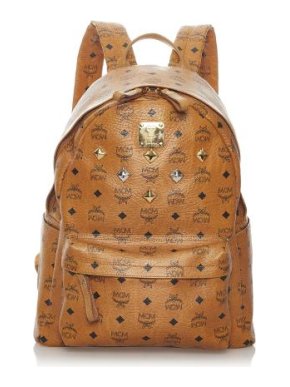 MCM Cognac-Brown Vistetos Stark Leather Backpack