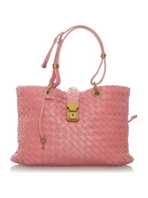 Bottega Veneta Pink Intrecciato Leather Capri Bag
