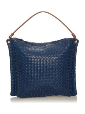 Bottega Veneta Royal Blue Intrecciato Leather Bag
