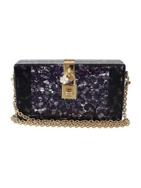 Dolce & Gabbana Dark Purple Taormina Lace Dolce Box Bag