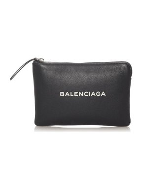 Balenciaga Black Everyday Logo Clutch Bag