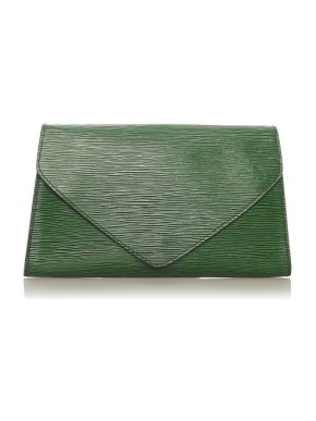 Louis Vuitton Green Epi Leather Art Deco Clutch Bag