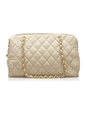 Chanel Beige Hemp Quilted Bag