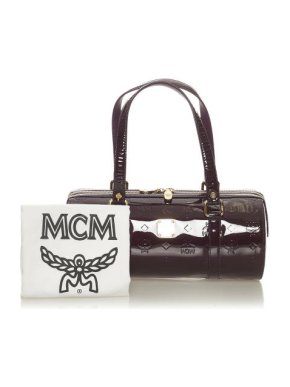 MCM Dark Purple Patent Visetos Baguette Bag