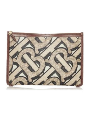Burberry TB Monogram Leather Pouch