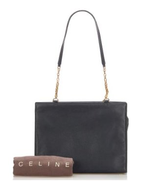 Celine Vintage Black Leather Box Bag