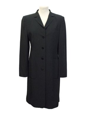 Laurel black thigh-length coat