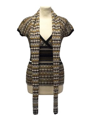 Missoni crochet-knit top and scarf