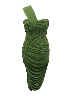 Lanvin green ruched dress