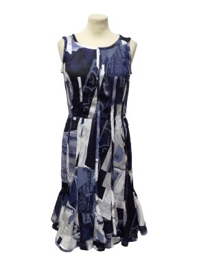 Oscar De La Renta Blue Print Dress