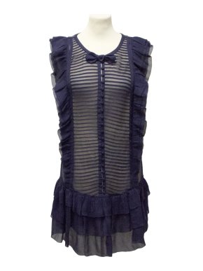 Maje Sheer Navy Tunic Dress