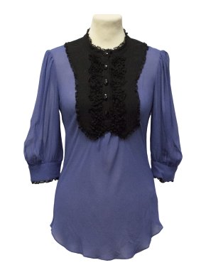 Temperley Blue Silk Top