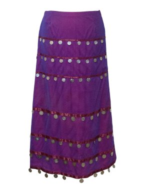 Matthew Williamson Purple and Pink Skirt with Metal Coins