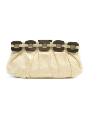 Anya Hindmarch Cream Python Clutch