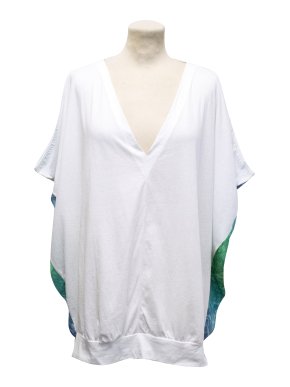 This is a Love Song Silk White and Printed Top