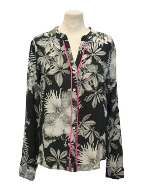 Pyrus Plant Print Silk Top