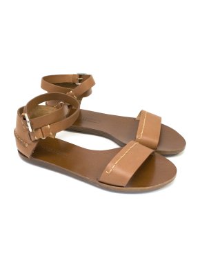 Ralph Lauren Collection Tan Leather Sandals