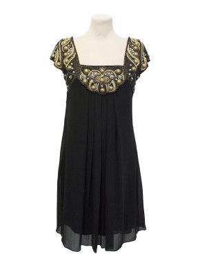 Temperley London Beaded Black Silk Dress