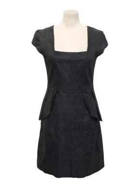 Alice By Temperley Black 'Isadora' Snake Effect Leather Dress