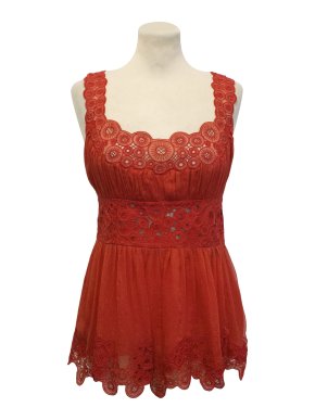 Catherine Malandrino Silk Red Top